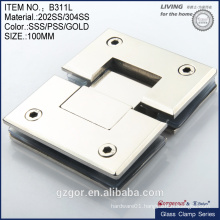 die-cast 304SS 180 degree glass to glass hinge